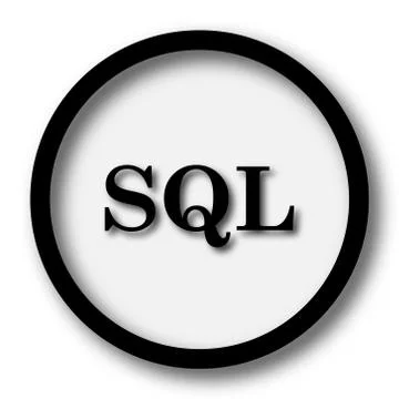 SQL icon. Internet button on white background.. Illustration
