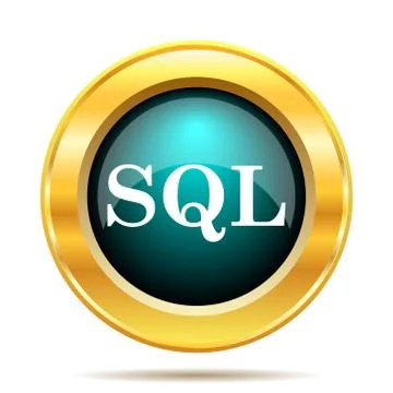 SQL icon. Internet button on white background.. Illustration