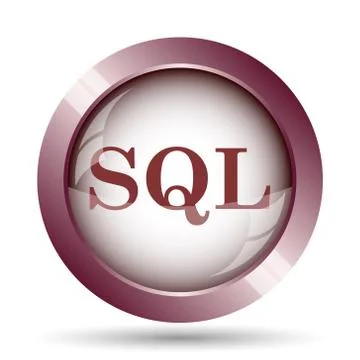 SQL icon. Internet button on white background.. Illustration