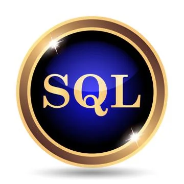 SQL icon. Internet button on white background.. Illustration