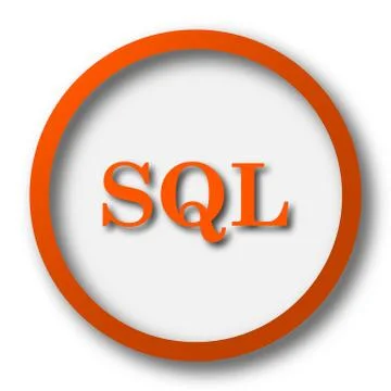 SQL icon. Internet button on white background.. Stock Illustration
