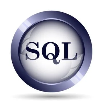 SQL icon. Internet button on white background.. Stock Illustration