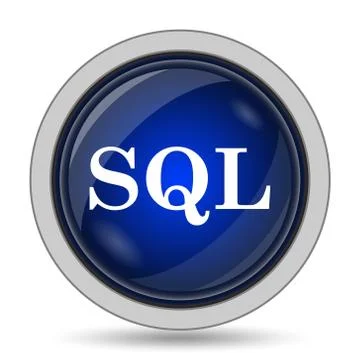 SQL icon. Internet button on white background.. Stock Illustration