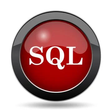 SQL icon. Internet button on white background.. Stock Illustration
