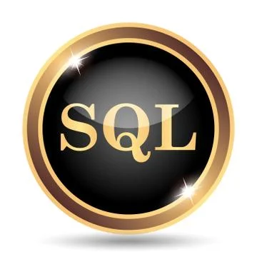 SQL icon. Internet button on white background.. Illustration