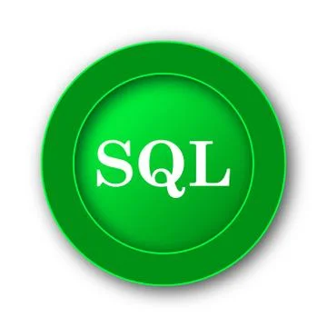 SQL icon. Internet button on white background.. Stock Illustration
