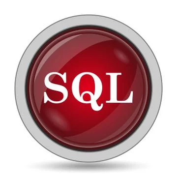 SQL icon. Internet button on white background.. 스톡 일러스트
