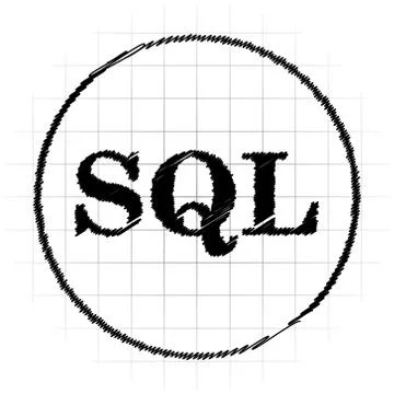 SQL icon. Internet button on white background.. Stock Illustration