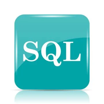 SQL icon. Internet button on white background.. Illustration