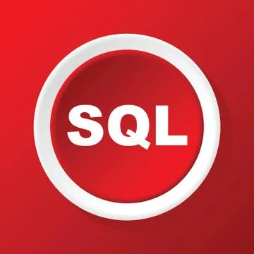 SQL icon on red 스톡 일러스트