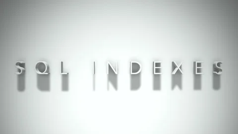 Sql indexes 3D title animation with shadows on a white background Stock-Footage 297023193