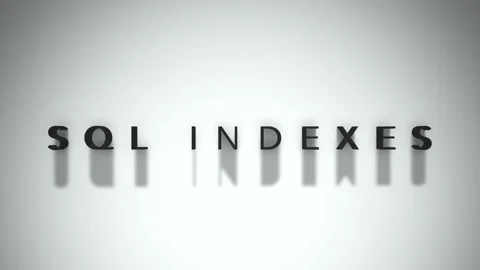 Sql indexes animated title matte black words over a white base layer Stock Footage 301837407