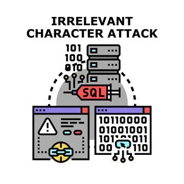 Sql injection attack causing data breach vulnerability 库存插图