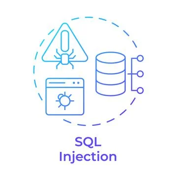 Sql injection blue gradient concept icon 스톡 일러스트