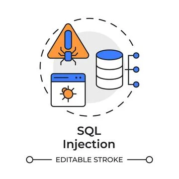 Sql injection multi color concept icon Stock Illustration