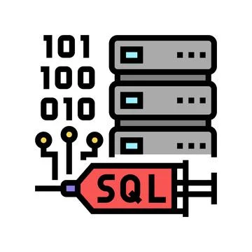 Sql injections color icon vector illustration Stock Illustration