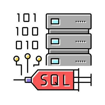 Sql injections color icon vector illustration Stock Illustration