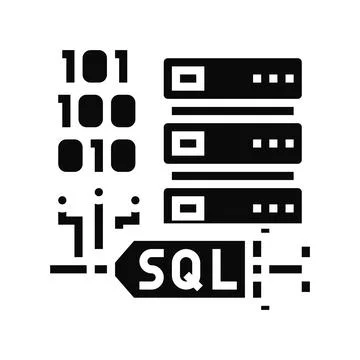 Sql injections glyph icon vector illustration Stock Illustration