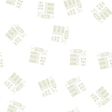 Sql injections glyph seamless pattern Stock Illustration