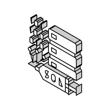Sql injections isometric icon vector illustration Stock Illustration