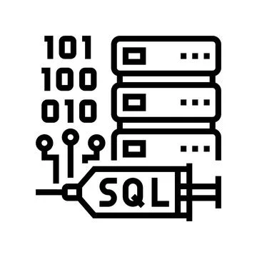 Sql injections line icon vector illustration Stock Illustration