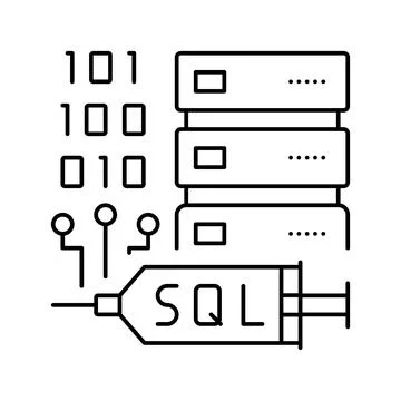 Sql injections line icon vector illustration Stock Illustration