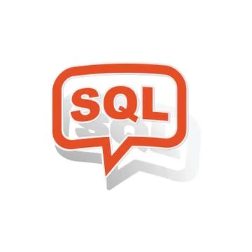 SQL message sticker, orange Illustration
