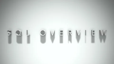 Sql overview 3D title animation white text on a white background Stock-Footage 299702036