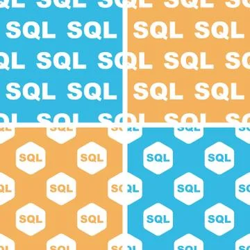 SQL pattern set, colored 스톡 일러스트