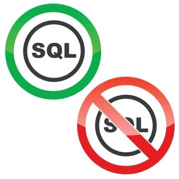 SQL permission signs Stock Illustration