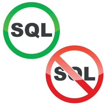 SQL permission signs set 스톡 일러스트