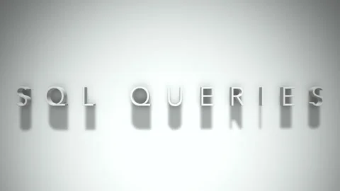 SQL Queries 3D title animation with shadows on a white background Stock Footage 296717726