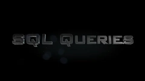 SQL Queries title 3D metal text on black alpha channel background Stock Footage 301267258