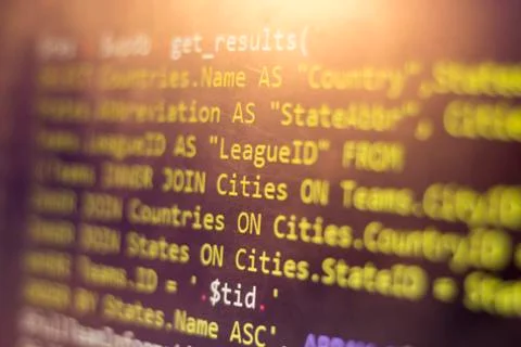 SQL query code Stock Photos