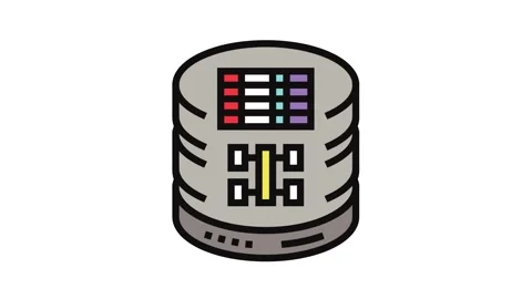 Sql query database color icon animation Stock Footage 326106288