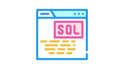Sql query database color icon animation Stock Footage 327266440