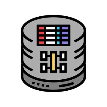 Sql query database color icon vector illustration Stock Illustration