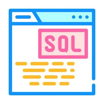 Sql query database color icon vector illustration Stock Illustration