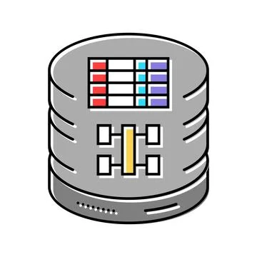 Sql query database color icon vector illustration Stock Illustration