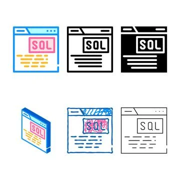 Sql query database concepts color icon vector イラスト素材