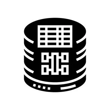Sql query database glyph icon vector illustration 스톡 일러스트