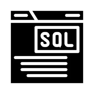 Sql query database glyph icon vector illustration Illustrazione stock