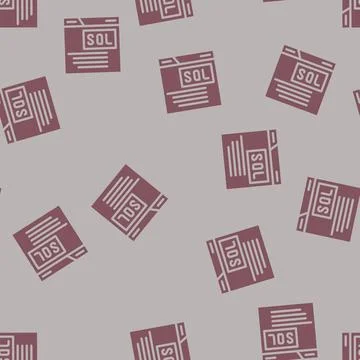 Sql query database glyph vector seamless pattern Stock Illustration
