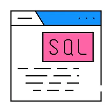 Sql query database icon color illustration Stock Illustration