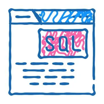 Sql query database icon doodle illustration Stock Illustration