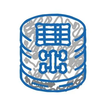 Sql query database icon doodle illustration Stock Illustration