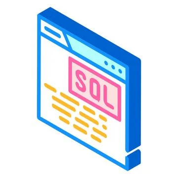 Sql query database isometric icon vector illustration 库存插图