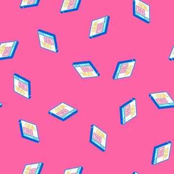 Sql query database isometric icon seamless pattern Illustrazione stock