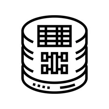 Sql query database line icon vector illustration 库存插图