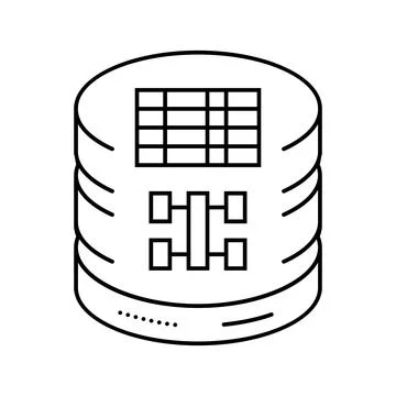 Sql query database line icon vector illustration Stock Illustration